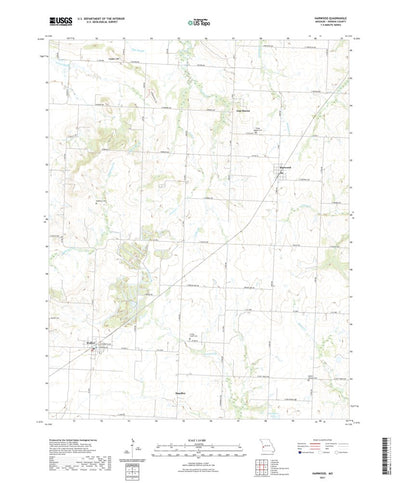 United States Geological Survey Harwood, MO (2021, 24000-Scale) digital map