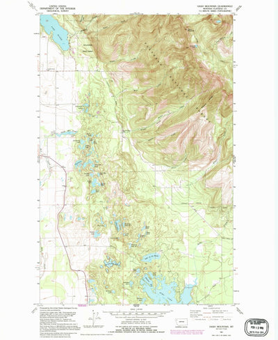 United States Geological Survey Hash Mountain, MT (1991, 24000-Scale) digital map