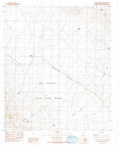 United States Geological Survey Hatchet Ranch, NM (1982, 24000-Scale) digital map