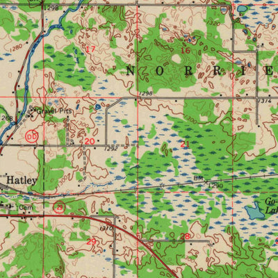 United States Geological Survey Hatley, WI (1964, 62500-Scale) digital map