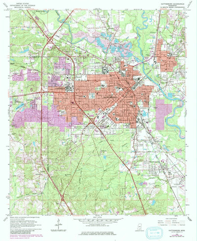United States Geological Survey Hattiesburg, MS (1964, 24000-Scale) digital map