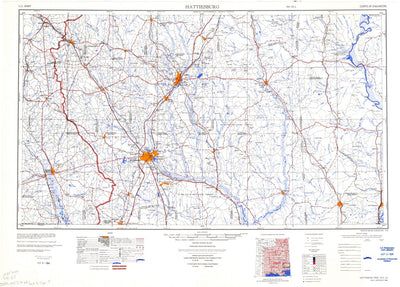 United States Geological Survey Hattiesburg, MS-AL-LA (1984, 250000-Scale) digital map