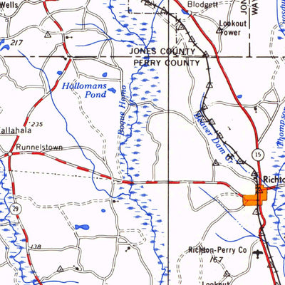 United States Geological Survey Hattiesburg, MS-AL-LA (1984, 250000-Scale) digital map