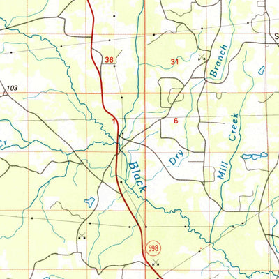 United States Geological Survey Hattiesburg, MS-LA (1984, 100000-Scale) digital map