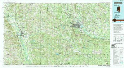 United States Geological Survey Hattiesburg, MS-LA (1994, 100000-Scale) digital map