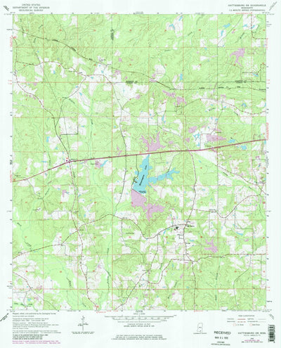 United States Geological Survey Hattiesburg SW, MS (1965, 24000-Scale) digital map