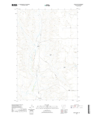 United States Geological Survey Hauck Coulee, MT (2020, 24000-Scale) digital map