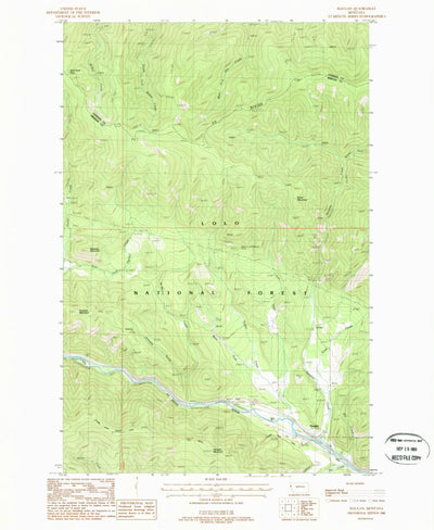 United States Geological Survey Haugan, MT (1988, 24000-Scale) digital map