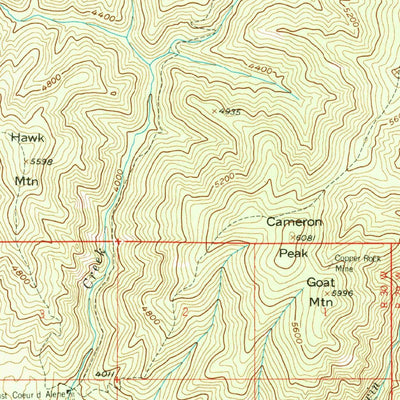 United States Geological Survey Haugan, MT-ID (1957, 62500-Scale) digital map