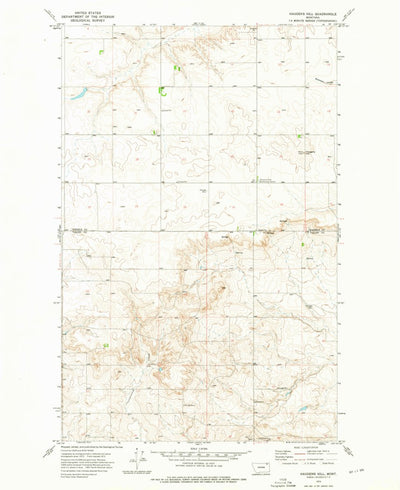 United States Geological Survey Haugens Hill, MT (1973, 24000-Scale) digital map
