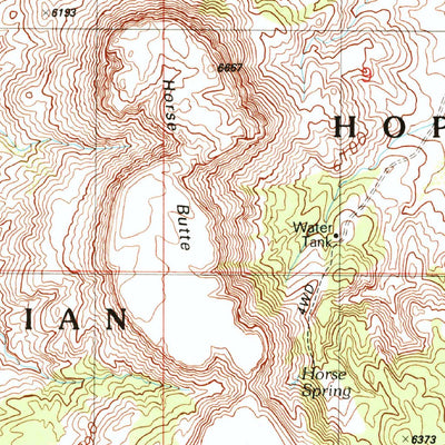 United States Geological Survey Hauke Mesa, AZ (1991, 24000-Scale) digital map