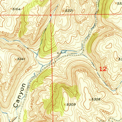 United States Geological Survey Haushar Ranch, WY (1951, 24000-Scale) digital map