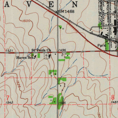 United States Geological Survey Haven, KS (1961, 24000-Scale) digital map