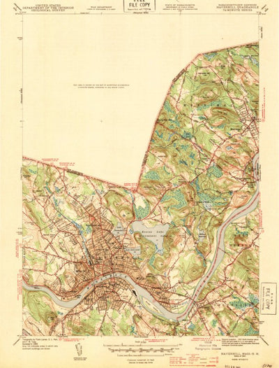 United States Geological Survey Haverhill, MA-NH (1943, 31680-Scale) digital map