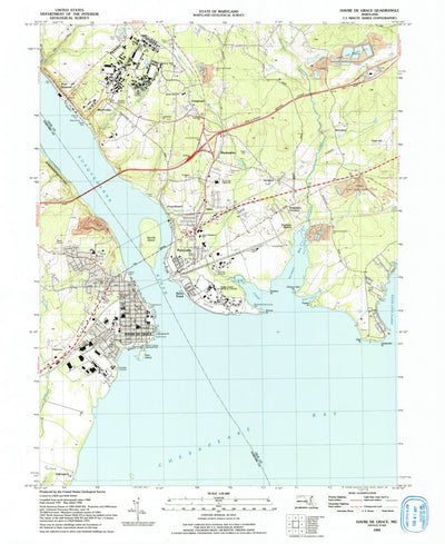 United States Geological Survey Havre De Grace, MD (1992, 24000-Scale) digital map
