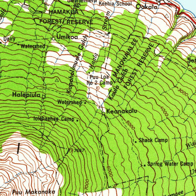 United States Geological Survey Hawaii North, HI (1961, 250000-Scale) digital map