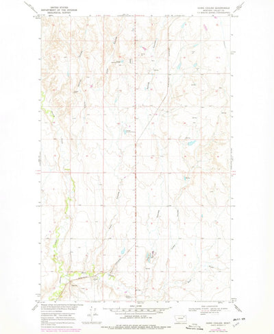 United States Geological Survey Hawk Coulee, MT (1969, 24000-Scale) digital map