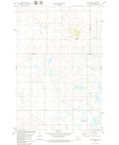 United States Geological Survey Hawks Nest, ND (1978, 24000-Scale) digital map