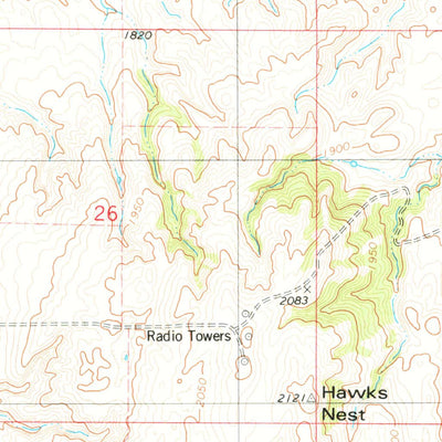 United States Geological Survey Hawks Nest, ND (1978, 24000-Scale) digital map