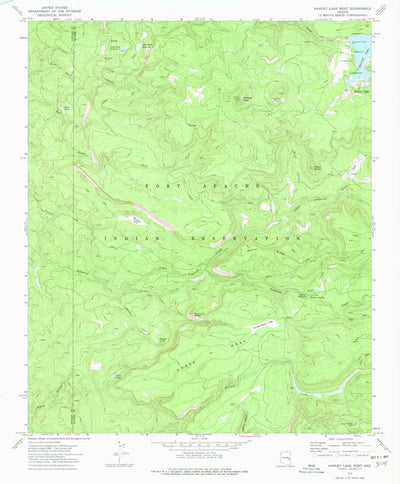 United States Geological Survey Hawley Lake West, AZ (1976, 24000-Scale) digital map