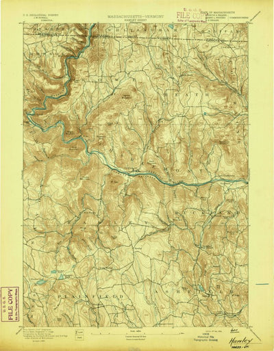 United States Geological Survey Hawley, MA-VT (1894, 62500-Scale) digital map