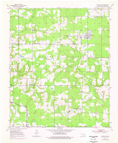 United States Geological Survey Haworth, OK (1950, 24000-Scale) digital map