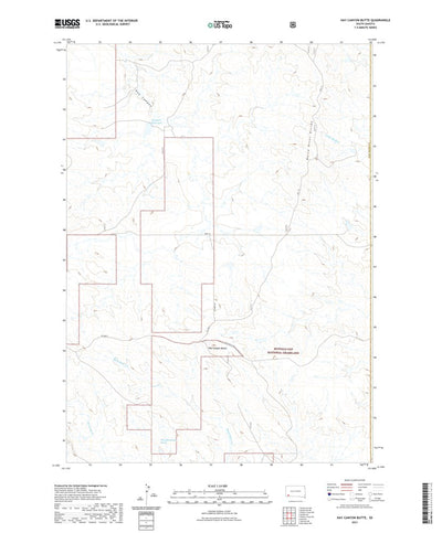 United States Geological Survey Hay Canyon Butte, SD (2021, 24000-Scale) digital map