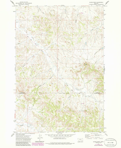 United States Geological Survey Hayes Point, MT (1971, 24000-Scale) digital map