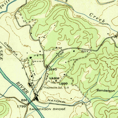 United States Geological Survey Hayesville, NC (1938, 24000-Scale) digital map