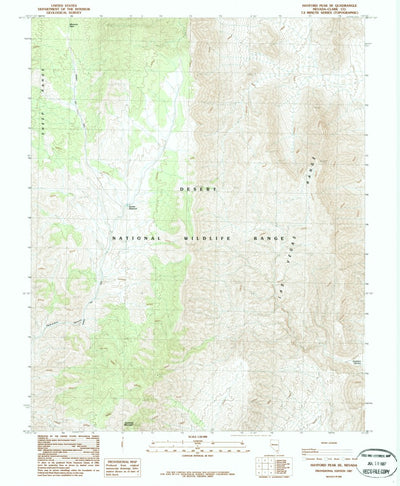 United States Geological Survey Hayford Peak SE, NV (1987, 24000-Scale) digital map