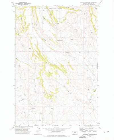 United States Geological Survey Haymaker Ranch SW, MT (1972, 24000-Scale) digital map