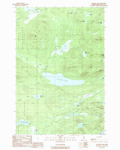 United States Geological Survey Haymock Lake, ME (1989, 24000-Scale) digital map