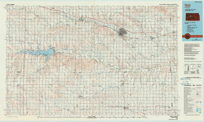 United States Geological Survey Hays, KS (1985, 100000-Scale) digital map