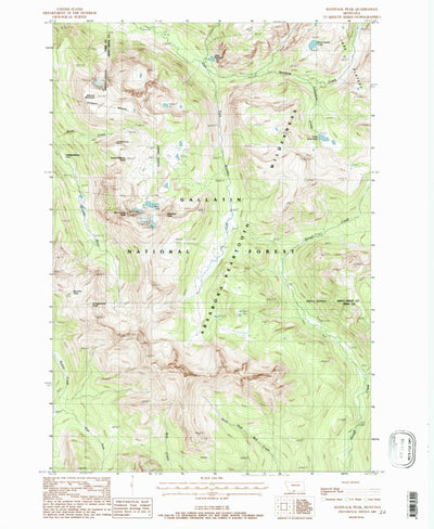 United States Geological Survey Haystack Peak, MT (1987, 24000-Scale) digital map