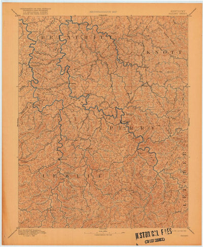 United States Geological Survey Hazard, KY (1891, 125000-Scale) digital map