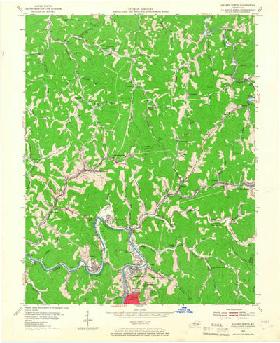 United States Geological Survey Hazard North, KY (1954, 24000-Scale) digital map