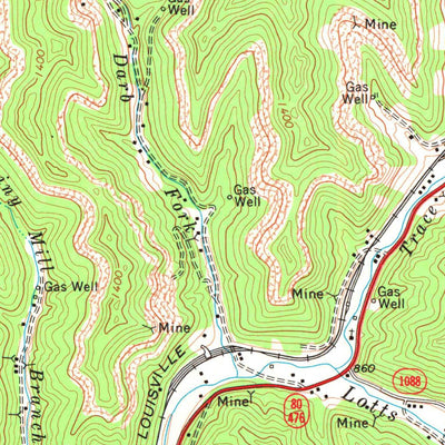 United States Geological Survey Hazard North, KY (1972, 24000-Scale) digital map