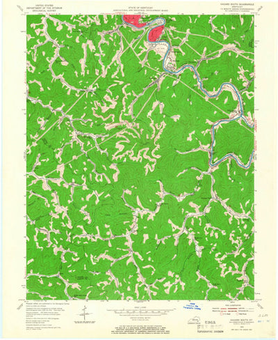 United States Geological Survey Hazard South, KY (1954, 24000-Scale) digital map