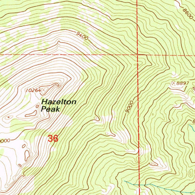United States Geological Survey Hazelton Peak, WY (1993, 24000-Scale) digital map