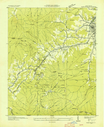 United States Geological Survey Hazelwood, NC (1935, 24000-Scale) digital map