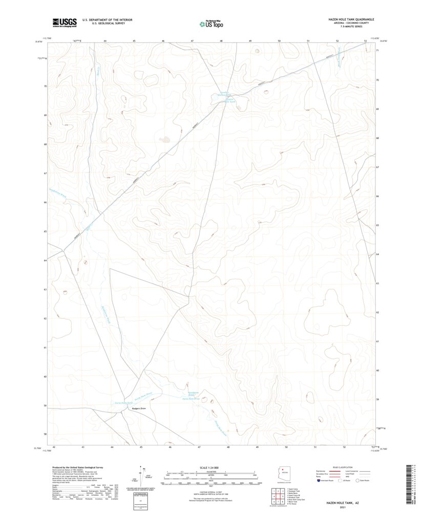 Hazen Hole Tank, AZ (2021, 24000-Scale) Map by United States Geological ...
