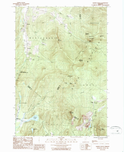 United States Geological Survey Hazens Notch, VT (1986, 24000-Scale) digital map