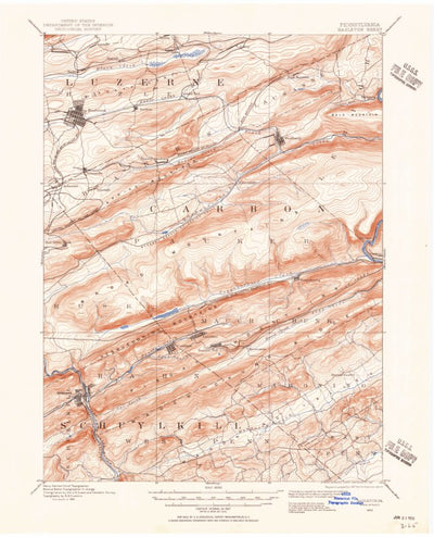 United States Geological Survey Hazleton, PA (1889, 62500-Scale) digital map