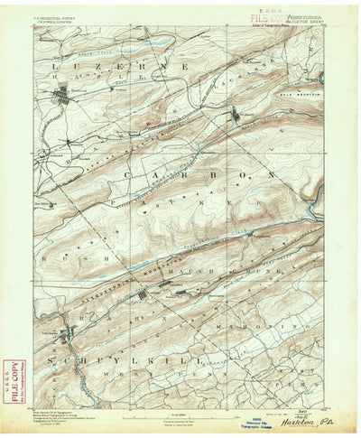 United States Geological Survey Hazleton, PA (1891, 62500-Scale) digital map