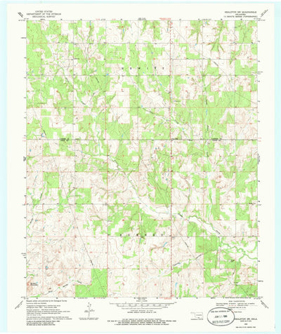 United States Geological Survey Healdton SW, OK (1969, 24000-Scale) digital map