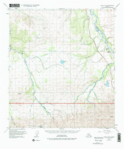 United States Geological Survey Healy D-5, AK (1951, 63360-Scale) digital map