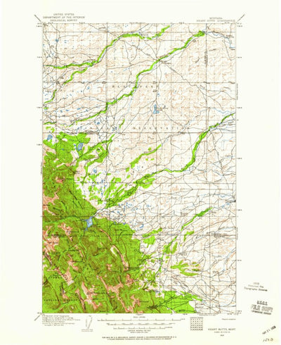 United States Geological Survey Heart Butte, MT (1914, 125000-Scale) digital map
