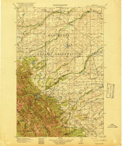 United States Geological Survey Heart Butte, MT (1918, 125000-Scale) digital map