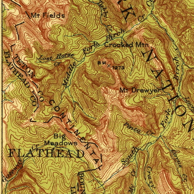 United States Geological Survey Heart Butte, MT (1918, 125000-Scale) digital map