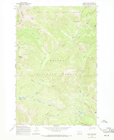 United States Geological Survey Heart Lake, MT (1968, 24000-Scale) digital map